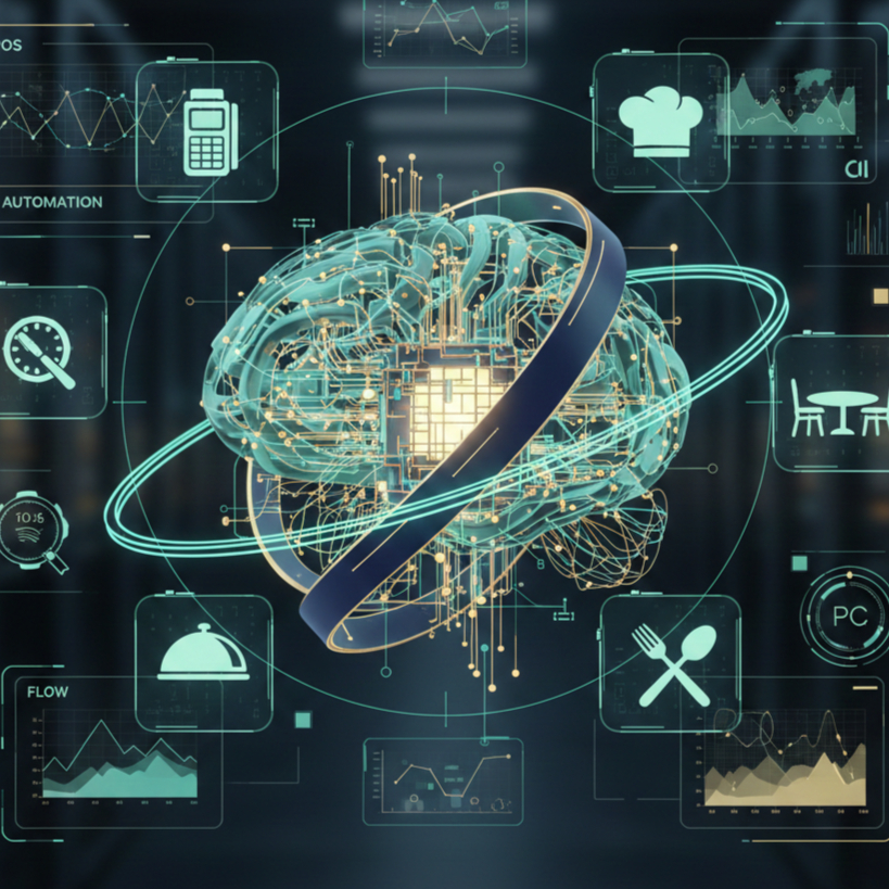 futuristic 3D AI dashboard interface